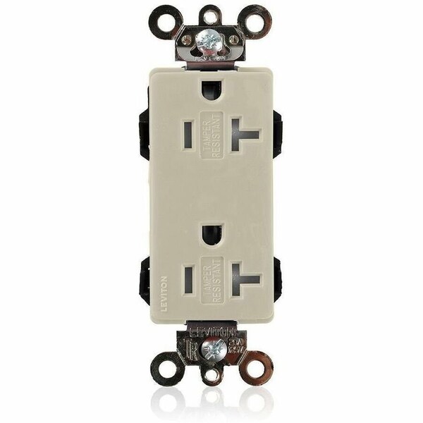 Leviton Commercial Grade Decora Receptacle, 20 Amp, 125 Volt MT163-I - main
