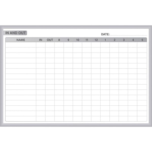 Ghent In/Out Board, Steel, 48 1/2 in, 96 1/2 in, Aluminum Frame, White/Gray, Matte GRPM301E-48 - main