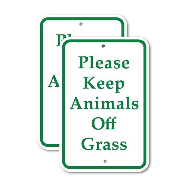 Signmission Please Keep Animals Off Grass, 12'' X 18'' 2 Signs, Heavy Gauge Aluminum, 2PK A-1218-2PACK-2580 - main