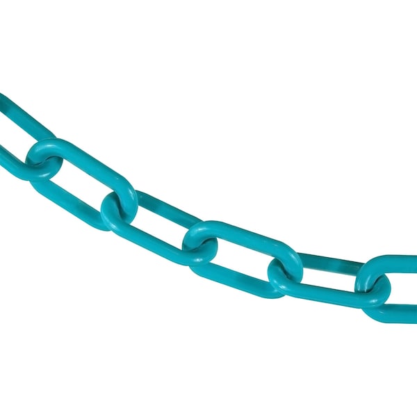 Mr. Chain 2" x 100' Turquoise Plastic Safety Chain 50056-100 - main