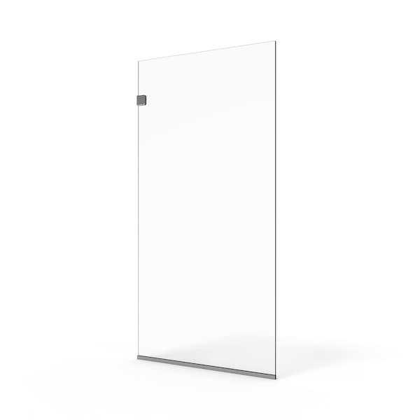 Fab Glass And Mirror Fixed Shower Screen for Bathroom | Brushed Nickel Finish | Water Repellent | 3/8in Tempered Glas MSD1-24-72BN - main