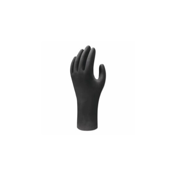 Showa 6112PF Biodegradable Nitrile Disposable Gloves, Medium, Black, 4 mil 845-6112PFM - main