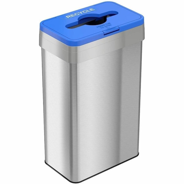 Hls Commercial Rectangular Recycle Bin, Silver, Stainless Steel HLS21UOTREC - main