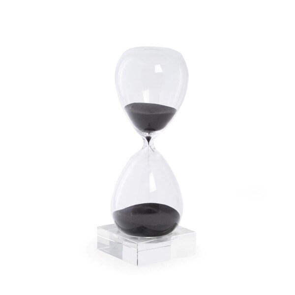 Agenda 60 Minute Crystal Sand Timer on Crystal Base with Sand - Black & Clear AG2537340 - main