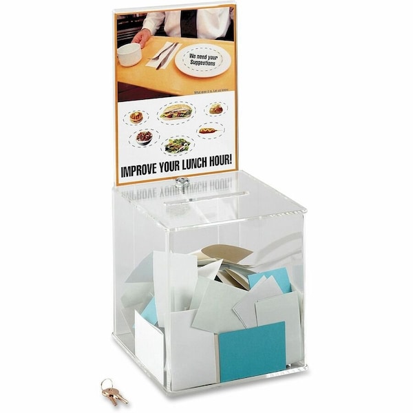 Safco Suggestion Box, Clr, 21 in H, 9 1/4 in W 4234CL - main