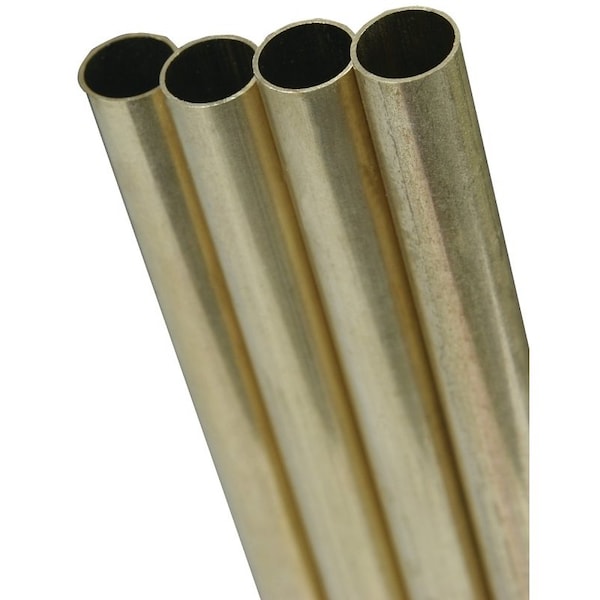 K&S Precision Metals Tube, 0347 in ID x 0375 in OD Dia, 12 in L, Brass 8135 - main