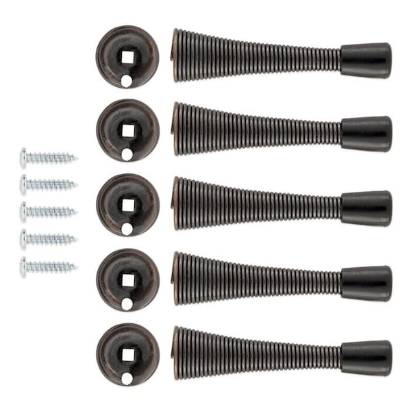 National Hardware V232 Series Door Stop, Steel, Oil-Rubbed Bronze, 5PK N830-576 - main