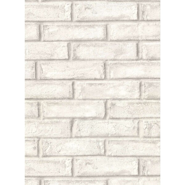 Warner Appleton Off White Faux Weathered Brick Wallpaper 2921-50110 - main