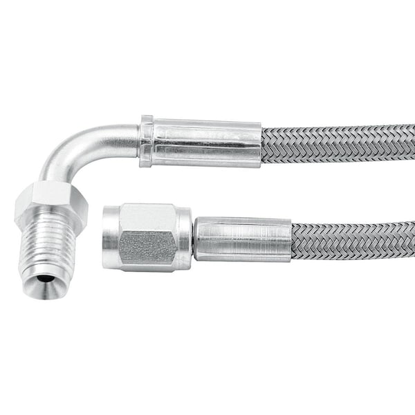 Allstar Performance 24 x 0.37-24 in. Inverted Flare Male -3 AN No. 3 90 deg Straight Braided Brake Line ALL46332-24 - main