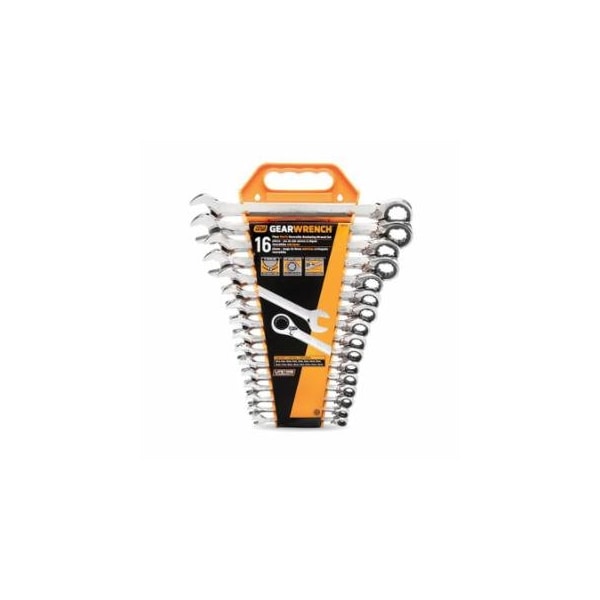 Gearwrench 12 Pc Reversible Combination Ratcheting Wrench Sets, 12 Point, Metric 329-9620N - main