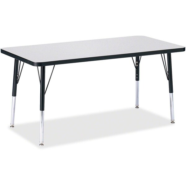 Jonti-Craft Berries Rectangle Activity Table, 24 in. x 48 in., E-height, Freckled Gray/Black/Black 6403JCE180 - main