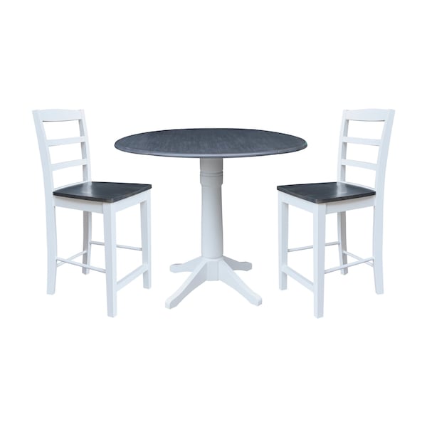 Whitewood Industries Extension Dining Tables, 45 in L, 38 in H, Parawood, 3 Piece Set K05-42DPT-27-S402-2 - main