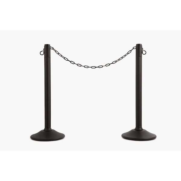 Us Weight ChainBoss Outdoor/Indoor Stanchion with 10 ft of Plastic Chain - Fillable Base, 2PK U2203 - main
