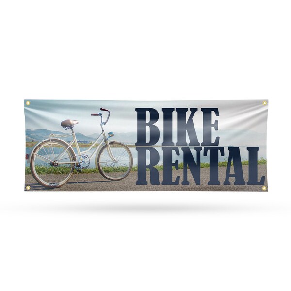 Signmission Bike Rental, 18 Inch x 48 Inch, Vinyl Banner B-30486 - main