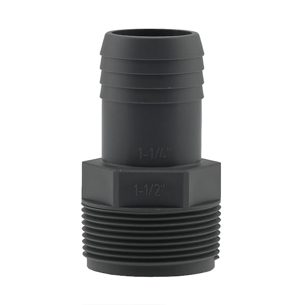 Westlake Pipe & Fittings 1-1/4 in. Insert in. X 1-1/2 in. D MPT Polypropylene Reducing Male Adapter 1 pk UPPRA-1512 - main