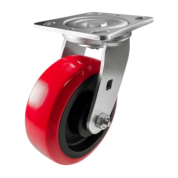 Hyw Products Heavy Duty Caster 6in Polyurethane on Plastic Wheel, Swivel 40-60S-A1-PU - main