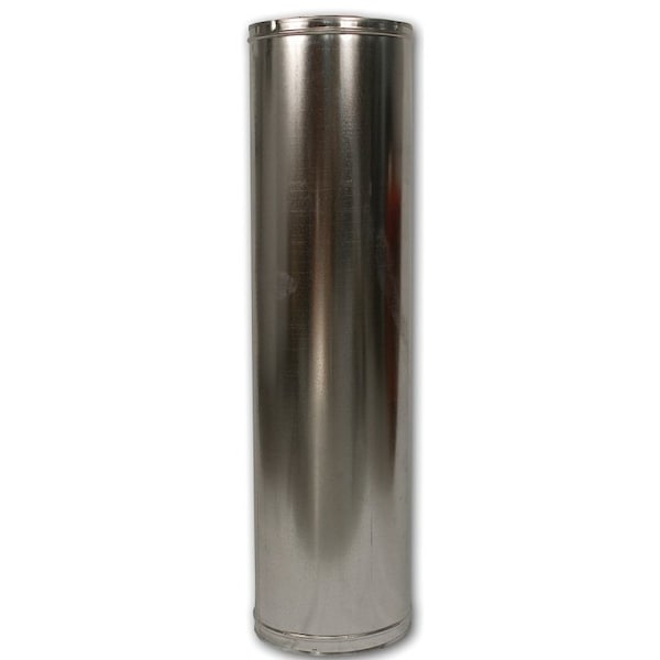 Comfort Flame Chimney Pipe, 1238 in OD, 48 in L, Galvanized Steel 48-8DM - main