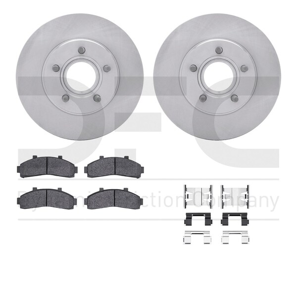 Dynamic Friction Co DFC Brake Rotor- Heavy Duty Brake Pad includes Hardware 6412-54080 - main