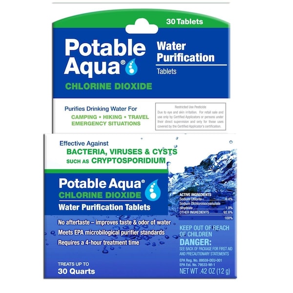 Wisconsin Pharmacal 2019 Potable Aqua Chlorine Dioxide Tablets - Pack of 30 WPC-3093 - main
