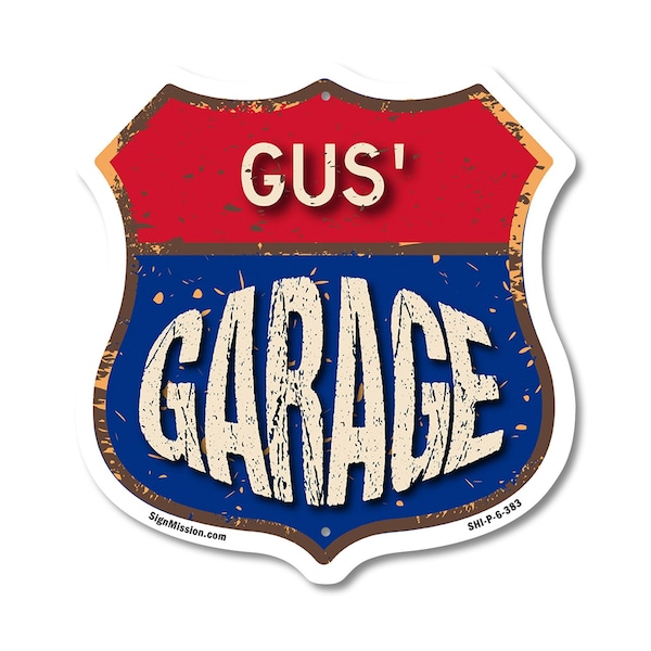 Signmission Gus's Garage, 6 Inch X 6 Inch, Plastic Sign SHI-P-6-383-GUS - main