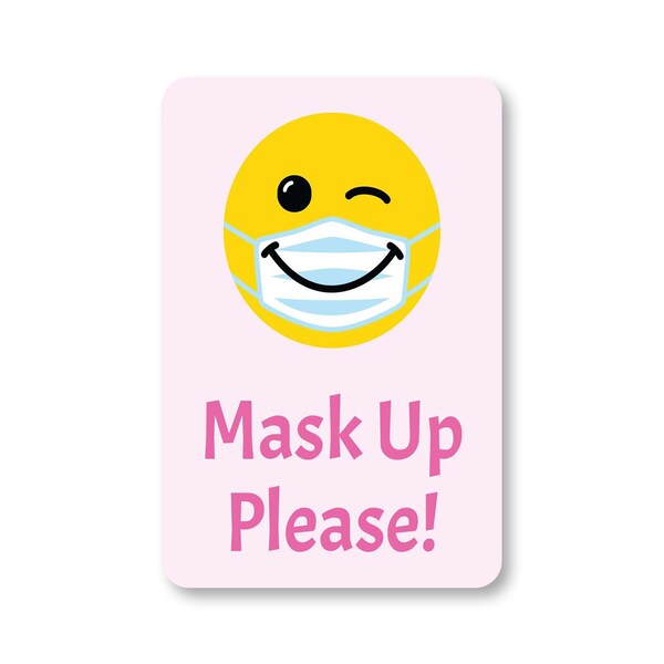 Signmission Public Safety Sign, Mask Up Please!, 5in X 3.5in Decal, 3.5" W, 5" L, Mask Up Please! OS-NS-D-35-25354 - main
