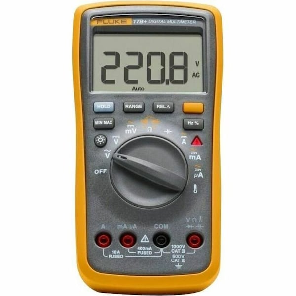 Fluke Digital Multimeter, 1,000 V Max DC, 4 V Max AC, Average, 4,000 Instrument Counts, LCD FLUKE-17B+ ESP - main