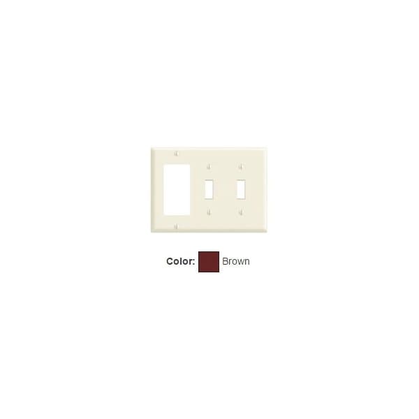 Leviton Combination Wallplate, Midway Size, Gang 3, Brown PJ226 - main