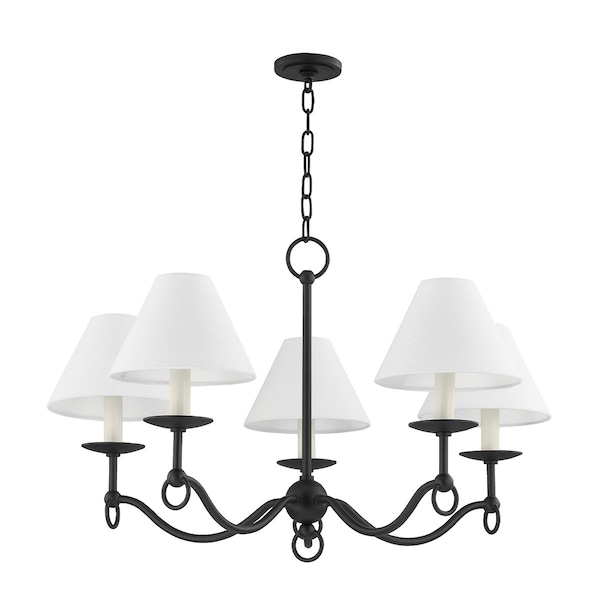 Troy Lighting Massi 5 Light Chandelier 30.25 In. Forged Iron F7030-FOR - main