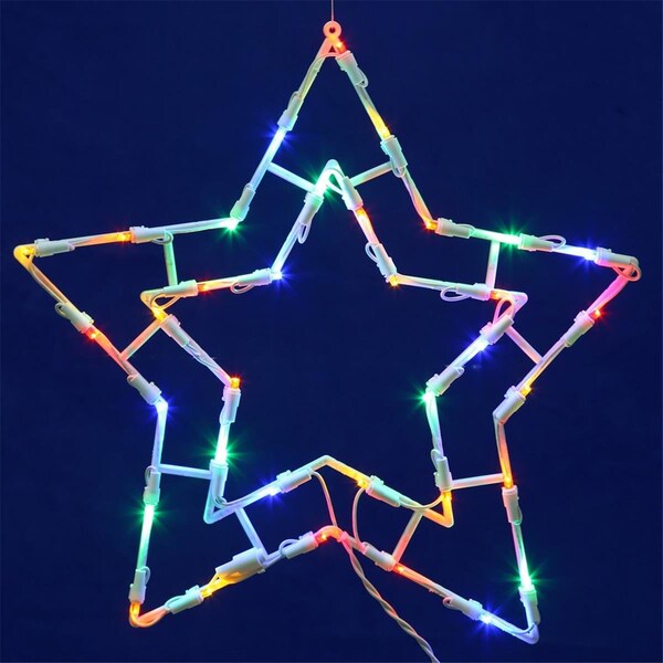 Vickerman 15 x 15 in. Star Wire Silhouette 35 LED Lights - Multicolor X490524 - main