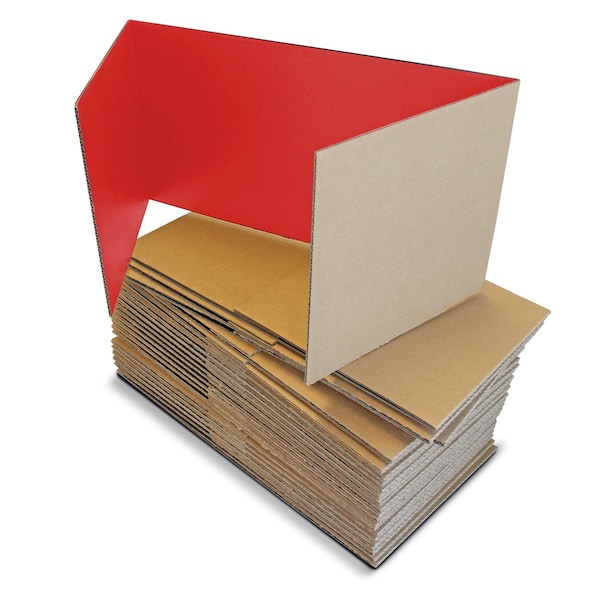 Flipside 12 x 48 Study Carrel Red Corrugated Pack of 24 60049-24 - main