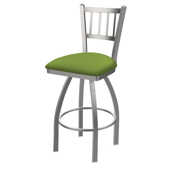 Holland Bar Stool Co 810 Contessa Stainless Steel 36in Swivel Bar Stool with Canter Kiwi Green Seat 81036SS009 - main