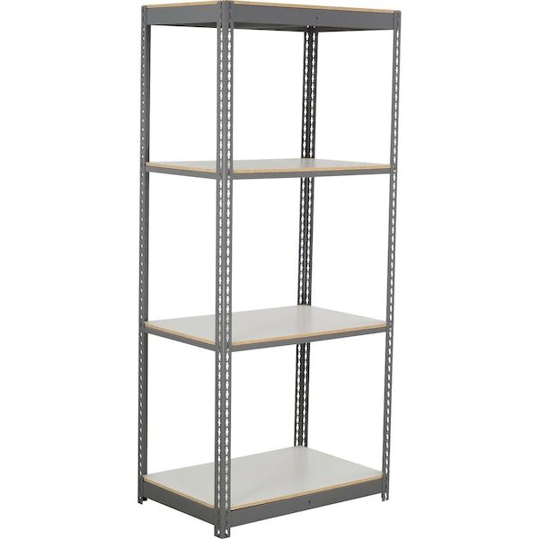 Global Industrial 4 Shelf, Commercial Duty Boltless Shelving Starter, 36"Wx18"Dx96"H, Laminate Deck B3165810 - main
