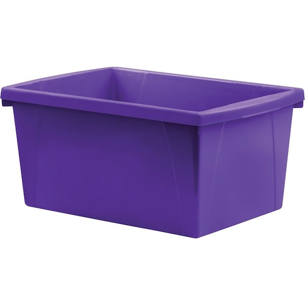 Storex Storage Bin, Plastic, Purple, 2 PK 61486U06C - main