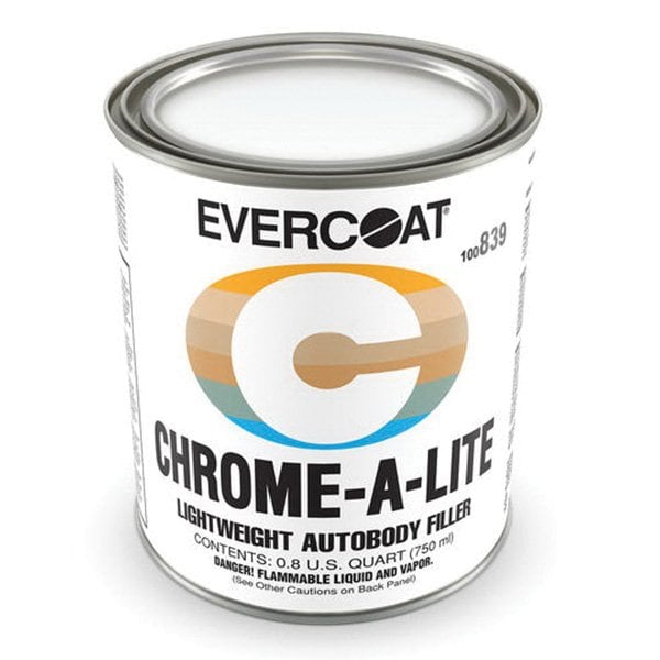 Evercoat CHROME-A-LITE Professional Lightweight Body Filler, 1 quart Can, Yellow, Liquid 100839 - main