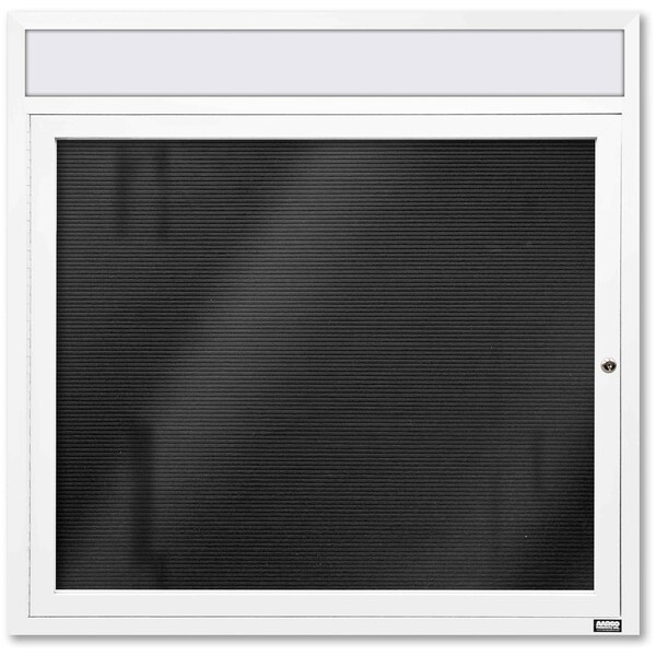 Aarco Enclosed Letter Board Directory w/ Powder Coated White Aluminum Frame and Header, 36''Hx36''W, 1 Door ADC3636HW - main