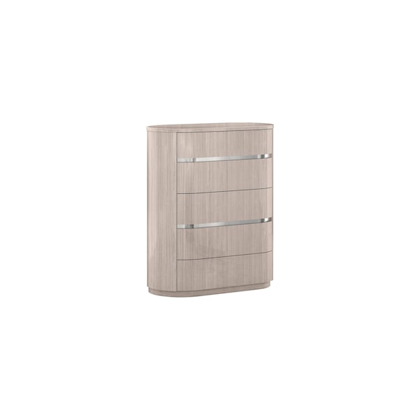 Homeroots 40" Beige Wood Four Drawer Gentlemens Chest 714478 - main