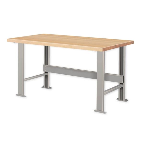 Pucel Hardwood Top KD Workbench, 120 in W x 36 in D x 34 1/4 in H, Gray W-36120-KD - main