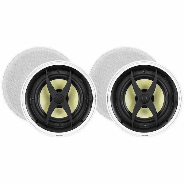 Monoprice Caliber Slim Bezel In-Ceiling Speakers_ 8in Fiber 2-Way (pair) 34707 - main