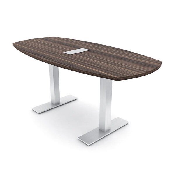 Skutchi Designs Arc Boat Conference Table With Power, 36 in W, 72 in L HAR-ABOT-36X72-T-H3041-ESIL - main