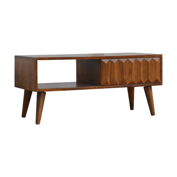 Homeroots 35in Brown Solid Wood Enclosed and Open Storage TV Stand 719193 - main