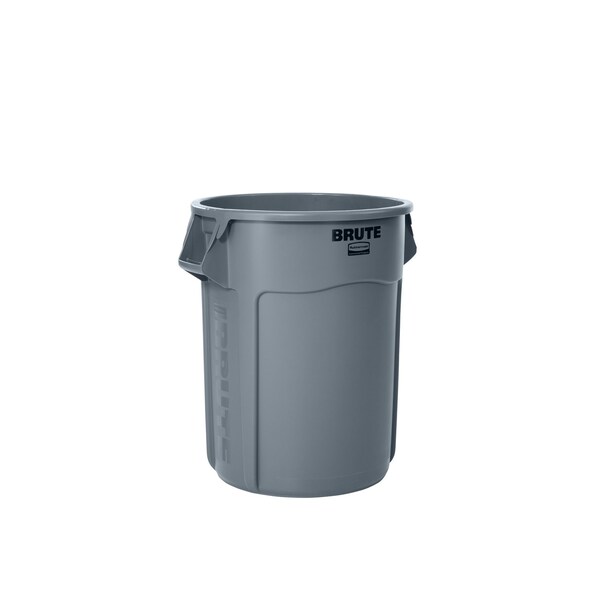 Rubbermaid Commercial BRUTE Trash Can, Round, 55 gal Capacity, 26 1/2 in W, 33 in H, Gray FG265500GRAY - main