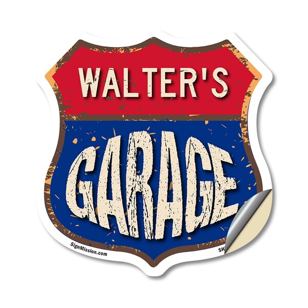Signmission Walter's Garage, 12 Inch X 12 Inch, Vinyl Decal SHI-D-12-383-WALTER - main