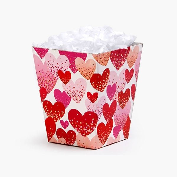 Nashville Wraps Large Confetti Hearts Sweet Treat Box, 4x4x4.5, 6PK 45511 - main