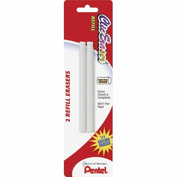 Pentel Eraser Refill, Nonabrasive, 2/PK, White ZER2BPK6 - main