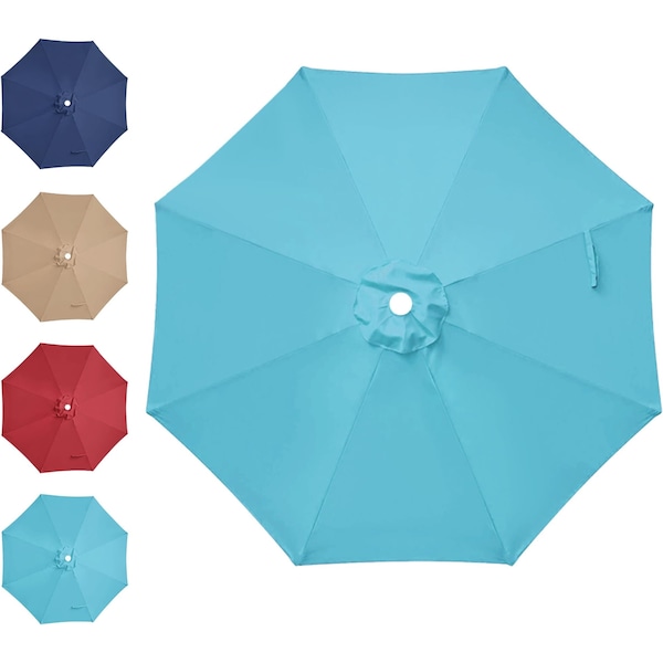 Simple Deluxe 9' Patio Umbrella Replacement Canopy Outdoor Table Market Yard Umbrella Replacement Top Cover with LGBRLACANOPY9TUQ - main
