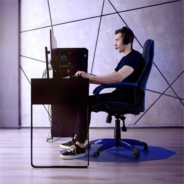 Colortex 9Mat Polycarbonate 9-Sided Blue Chair Mat for Hard Floors - 38" x 39" FC121001009RBL - main