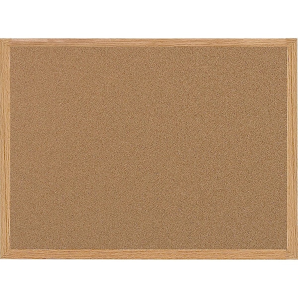 Mastervision Cork Bulletin Board 35-13/32"W, Frame Color: Oak MC070014231 - main