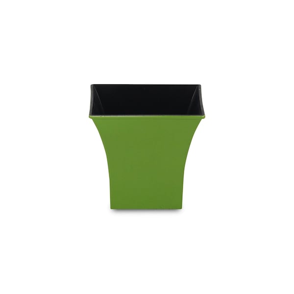 Homeroots 5in Lime Green Recycled Plastic Indoor Outdoor Square Pot Planter 488328 - main