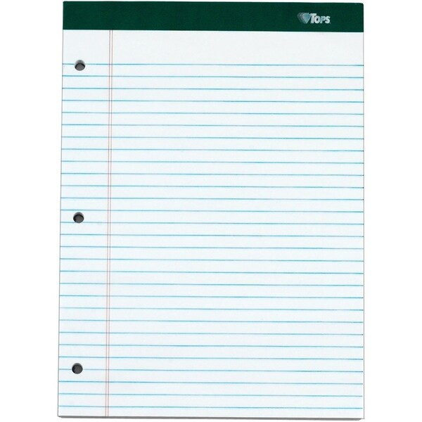 Tops Business Forms TOPS, DOUBLE DOCKET RULED PADS, WIDE/LEGAL RULE, 8.5 X 11.75, WHITE, 6PK 63437 - main