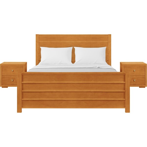 Homeroots Three Piece Brown Solid Wood Bedroom Set 523700 - main